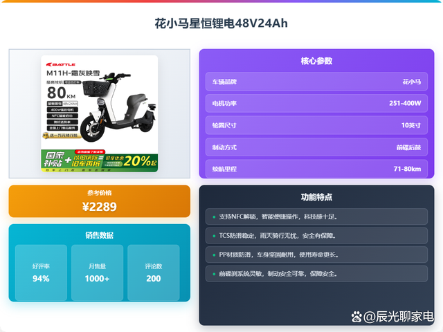 花小马星恒锂电车怎么样？出色续航与安全配置，通勤好帮手！