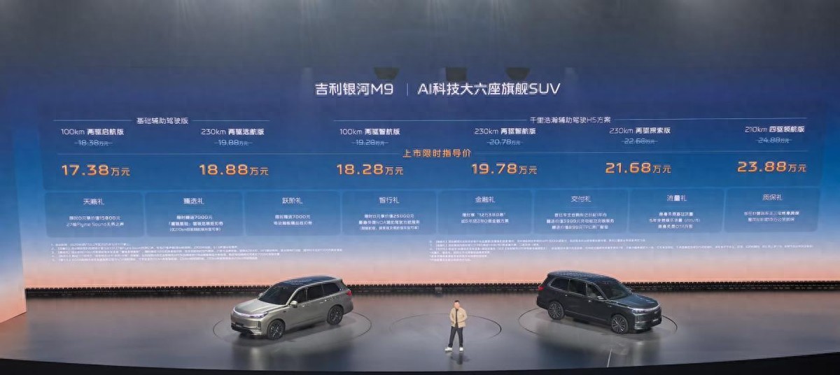 相当有诚意，大概率锁定爆款车型，银河M9限时售价17.38万元起
