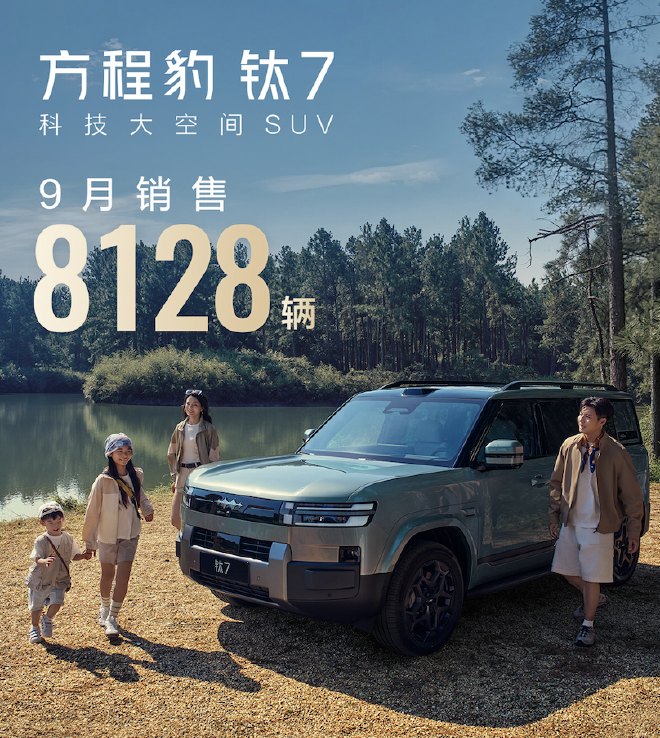 方程豹汽车9月销售24121辆 累计销售177412辆