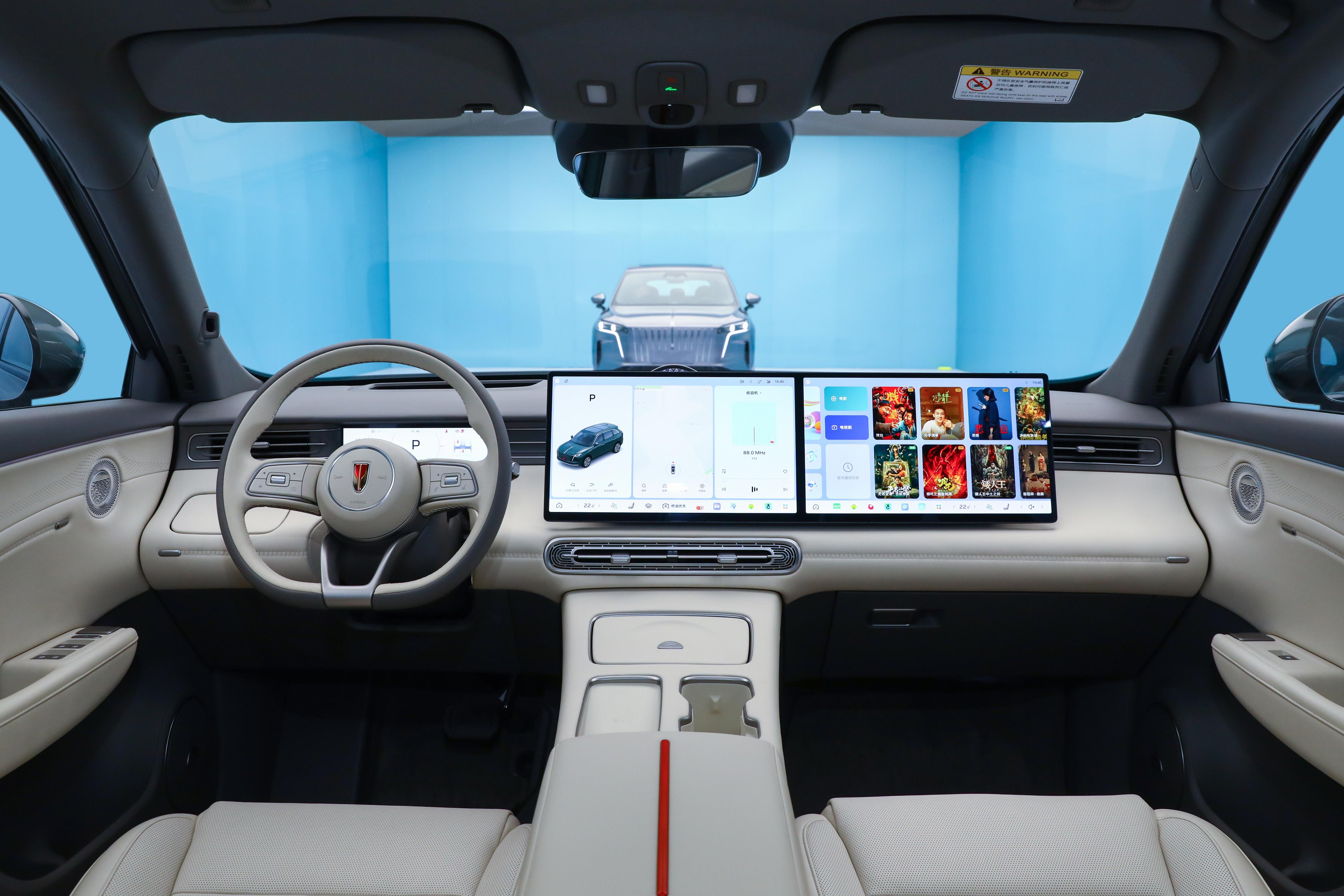 新车 | 副驾双连屏+车载冰箱/插混中大型SUV，红旗HS6 PHEV内饰亮相