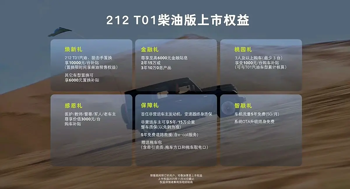 指导价16.59万元212T01柴油版正式上市
