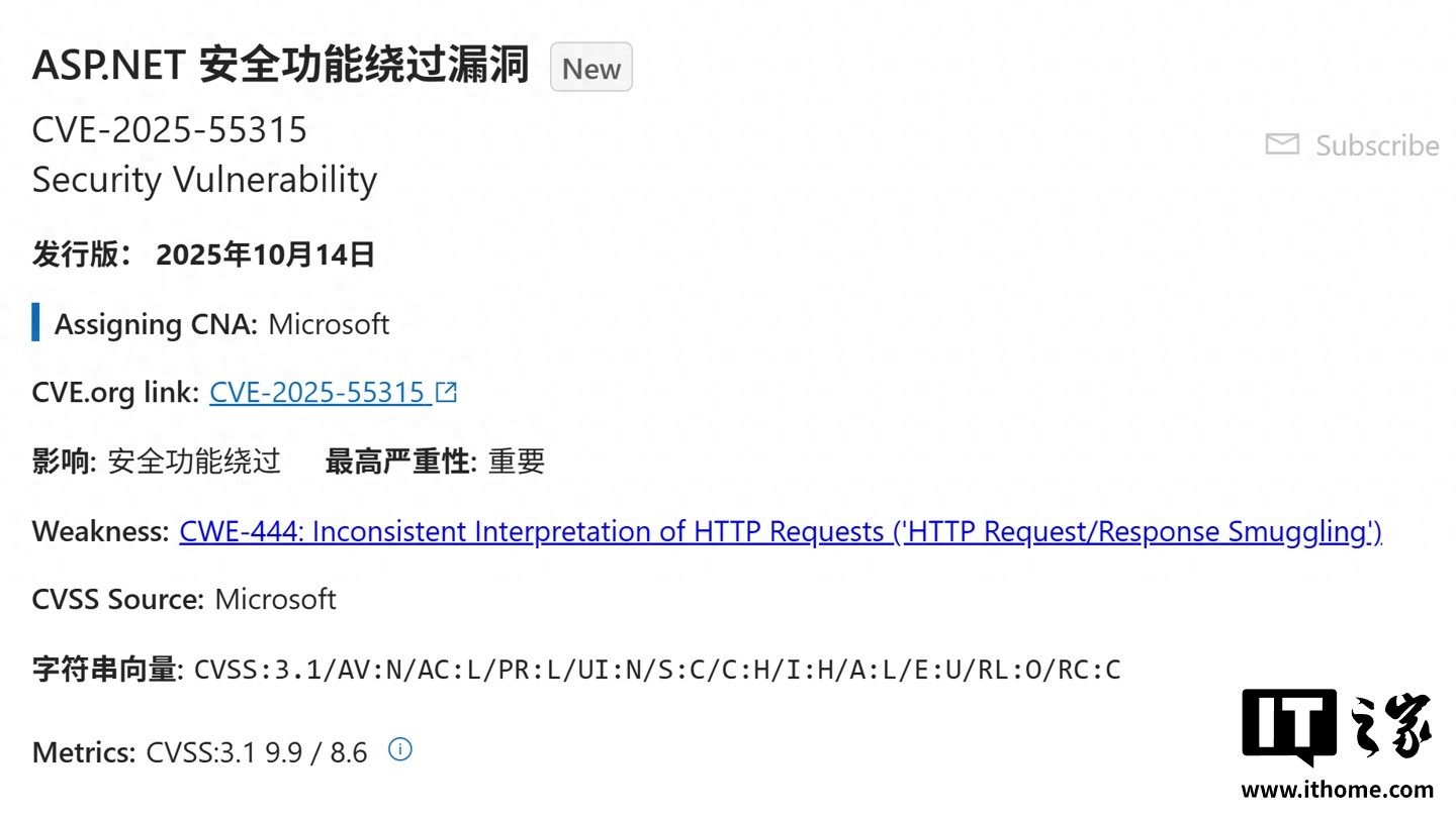 史上最高危：微软修复 ASP.NET Core 漏洞