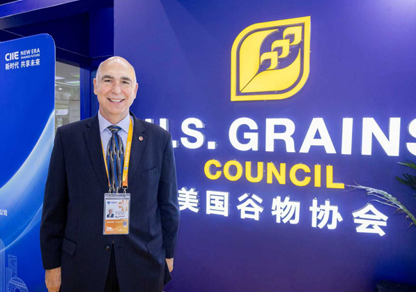 美国谷物协会主席威尔逊（第一财经记者周海涛摄）