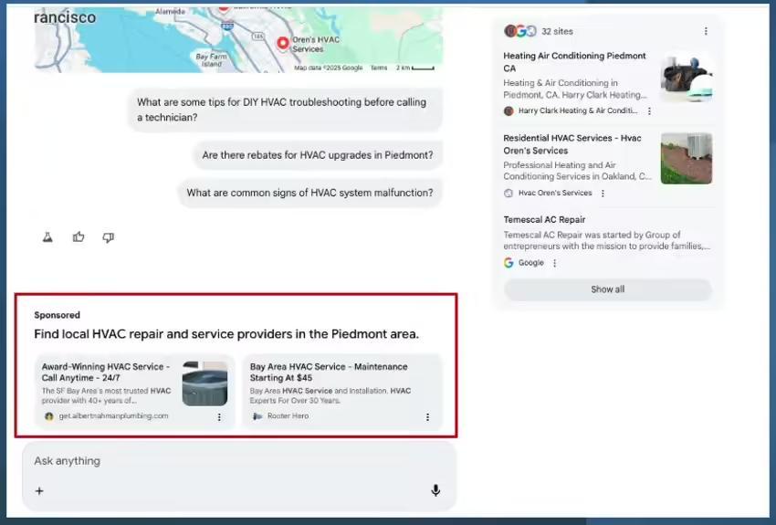 谷歌搜索AI模式不再“纯净”，首批赞助广告已出现