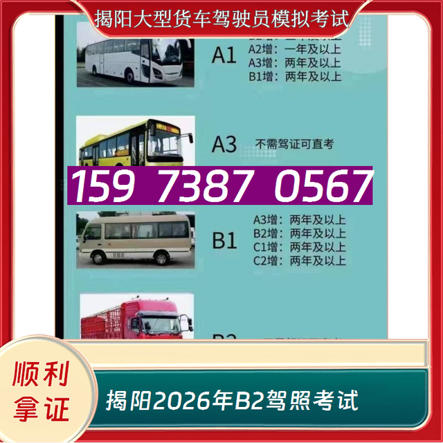 揭阳大型货车驾驶员模拟考试-2026年B2驾照考试-B2驾校小陈教练-有驾