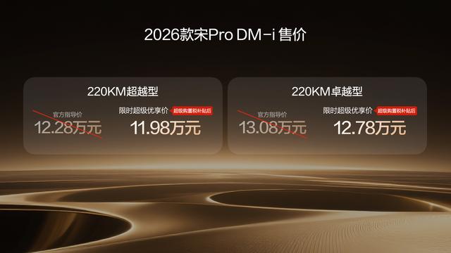 插混当纯电开 26款宋Pro DM-i纯电续航220km 限时价9.98-12.78万-有驾
