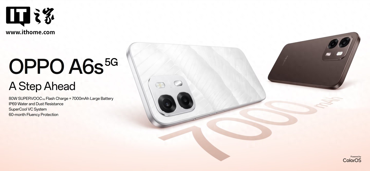 OPPO海外推出A6s 5G手机，配置亮点多