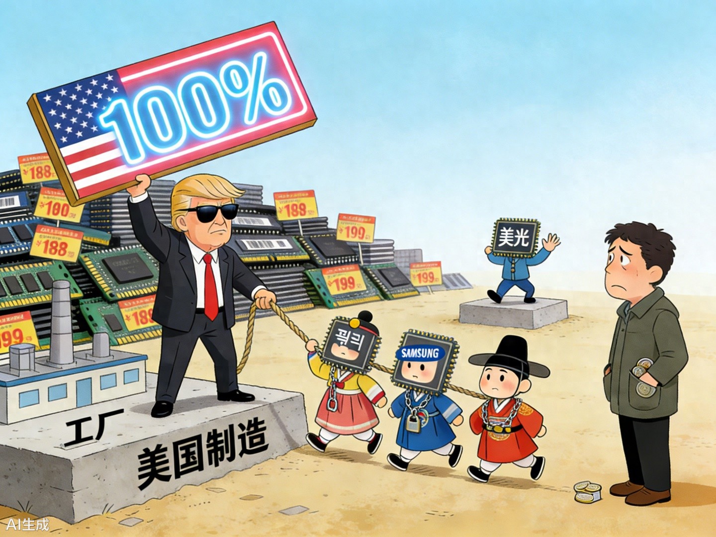 全球内存价格恐进一步失控，美国挥舞100%关税大棒