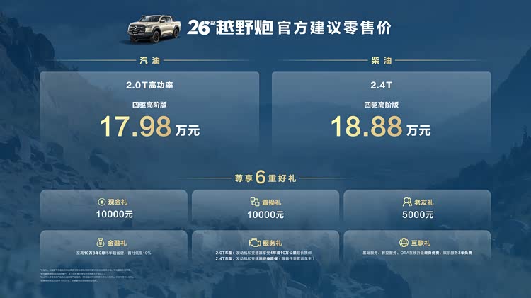 千锤百炼实力进阶！2026款长城炮焕新上市9.98万元起__千锤百炼实力进阶！2026款长城炮焕新上市9.98万元起