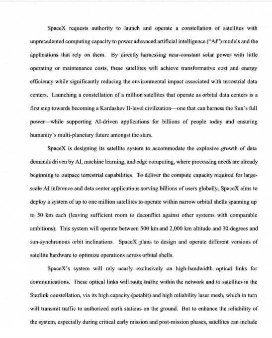 SpaceX申请部署100万颗卫星！欲构建轨道数据中心网络蓝图