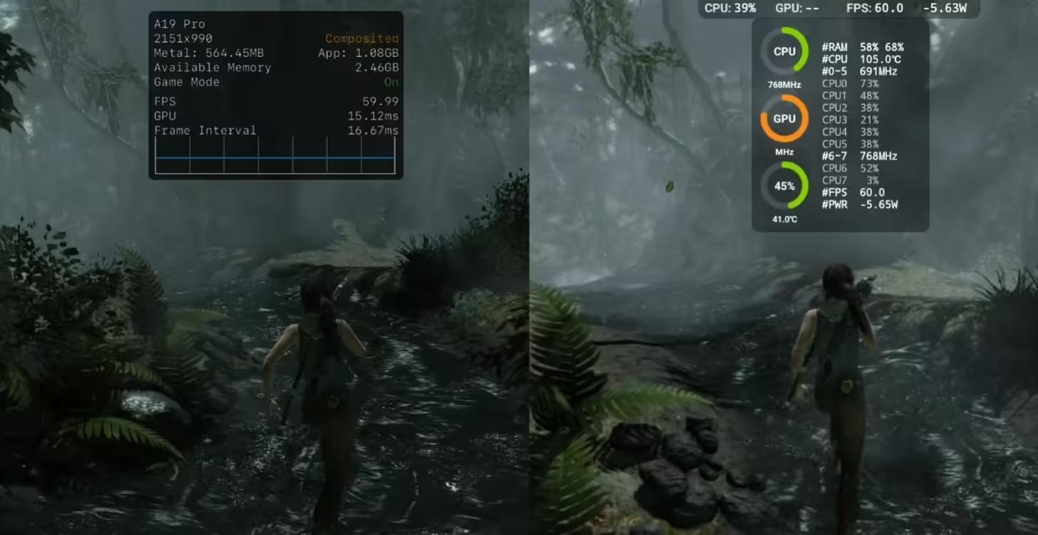 苹果iPhone 17 Pro Max和红魔11 Pro手机测试《古墓丽影9》游戏表现对比__苹果iPhone 17 Pro Max和红魔11 Pro手机测试《古墓丽影9》游戏表现对比