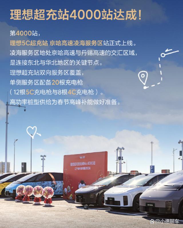 理想 4000 座超充站:不是堆数量,是在给纯电出行 “修高速”
