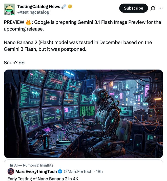 社交平台X上关于Nano Banana 2的猜测截取_社交平台X上关于Nano Banana 2的猜测截取_