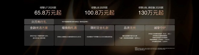 仰望2026款旗舰车型上市 配闪充技术 售价65.8万起